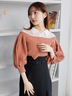 LADYMADE(レディメイド)通販 | シャツレイヤードボリュームスリーブニット