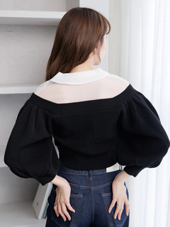LADYMADE(レディメイド) |シャツレイヤードボリュームスリーブニット