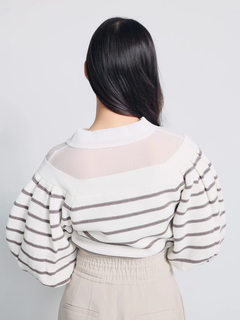 LADYMADE(レディメイド) |シャツレイヤードボリュームスリーブニット