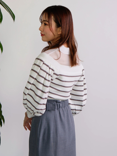 LADYMADE(レディメイド) |シャツレイヤードボリュームスリーブニット