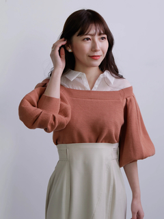 LADYMADE(レディメイド) |シャツレイヤードボリュームスリーブニット
