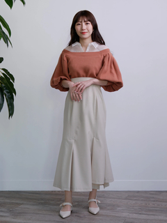 LADYMADE(レディメイド) |シャツレイヤードボリュームスリーブニット