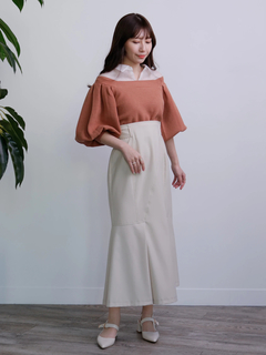 LADYMADE(レディメイド) |シャツレイヤードボリュームスリーブニット