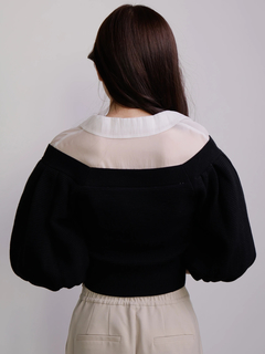 LADYMADE(レディメイド) |シャツレイヤードボリュームスリーブニット
