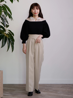 LADYMADE(レディメイド) |シャツレイヤードボリュームスリーブニット