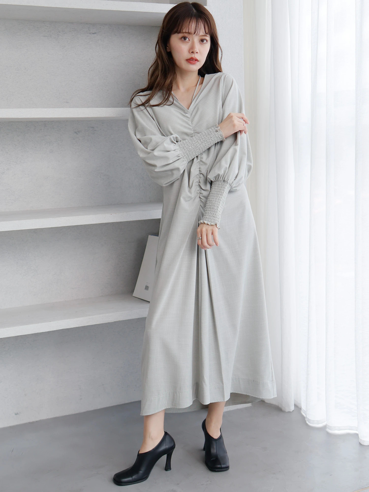 LADYMADE(レディメイド) |フロントシャーリングワンピース