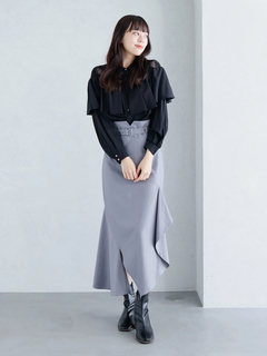 LADYMADE(レディメイド) |ベロアオパールフリルブラウス