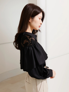 LADYMADE(レディメイド) |ベロアオパールフリルブラウス