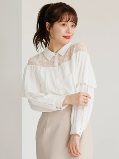 LADYMADE(レディメイド) |ベロアオパールフリルブラウス