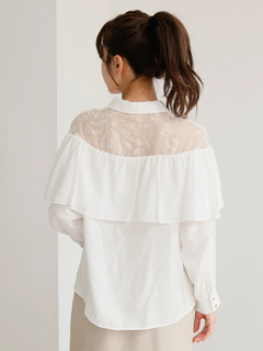 LADYMADE(レディメイド) |ベロアオパールフリルブラウス