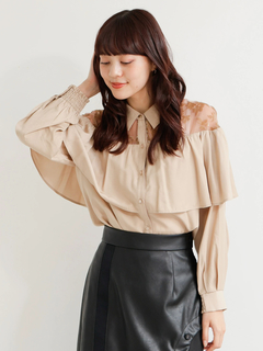 LADYMADE(レディメイド) |ベロアオパールフリルブラウス