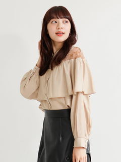 LADYMADE(レディメイド) |ベロアオパールフリルブラウス