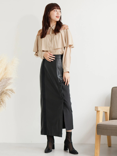 LADYMADE(レディメイド) |ベロアオパールフリルブラウス