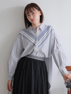 LADYMADE(レディメイド) |リブライン切り替えシャツ