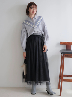 LADYMADE(レディメイド) |リブライン切り替えシャツ