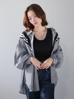 LADYMADE(レディメイド) |リブライン切り替えシャツ