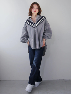 LADYMADE(レディメイド) |リブライン切り替えシャツ