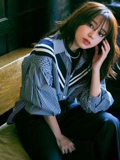 LADYMADE(レディメイド) |リブライン切り替えシャツ