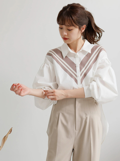 LADYMADE(レディメイド) |リブライン切り替えシャツ