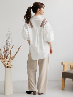 LADYMADE(レディメイド) |リブライン切り替えシャツ