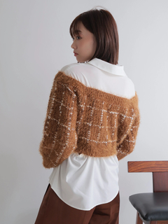 LADYMADE(レディメイド) |シャツドッキングフェザーツイードニット