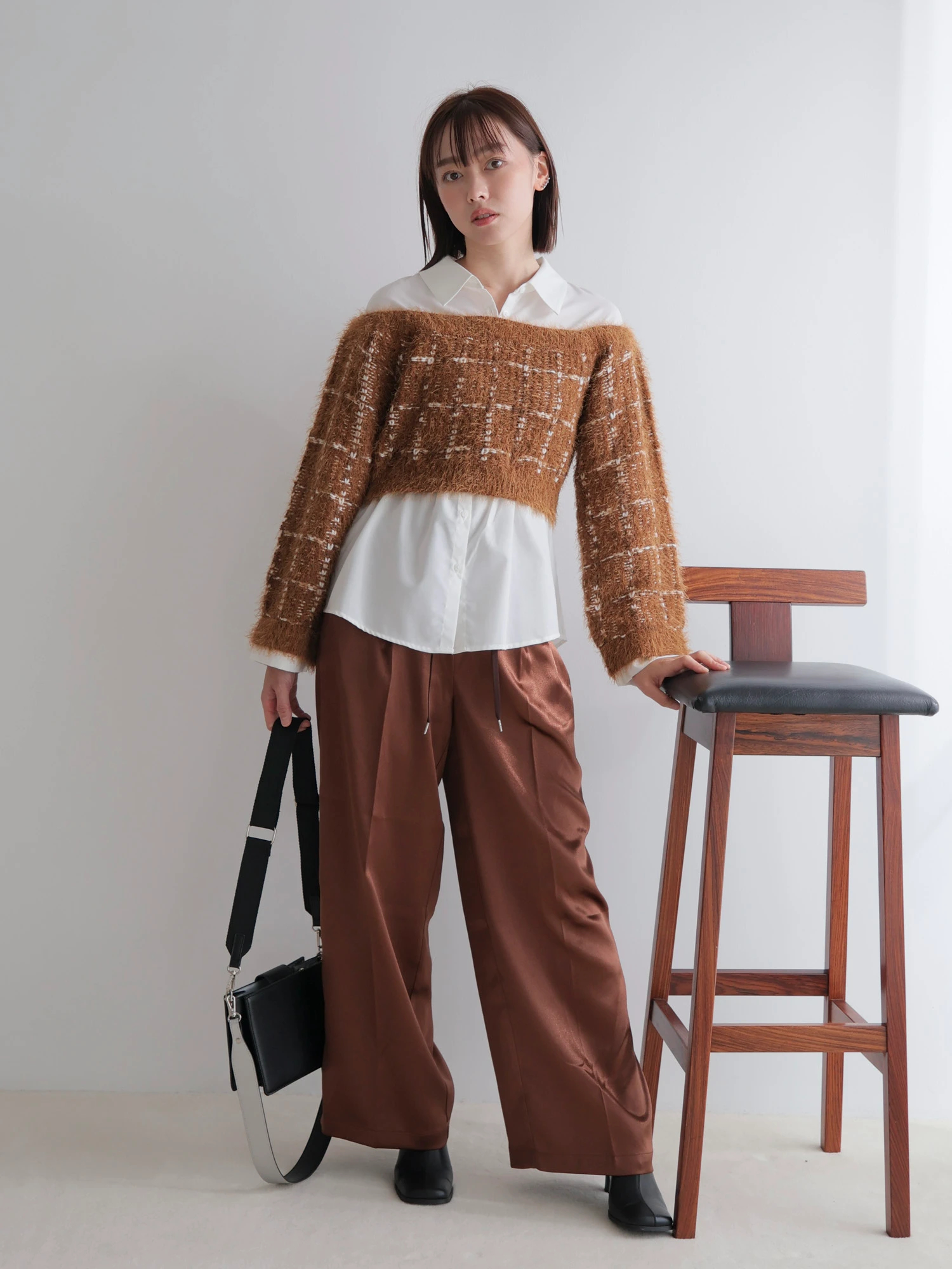 LADYMADE（レディメイド）｜ シャツドッキングフェザーツイード