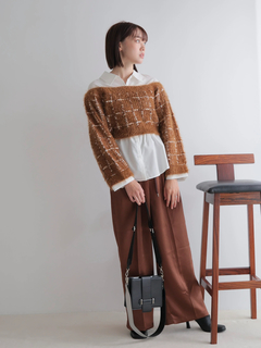 LADYMADE(レディメイド) |シャツドッキングフェザーツイードニット