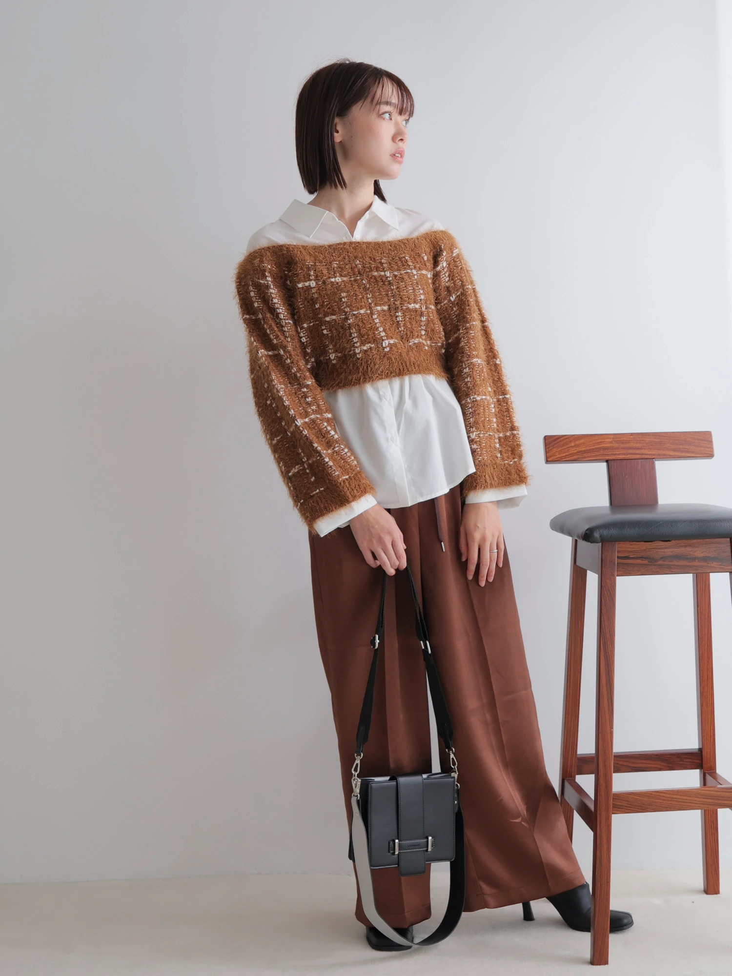 LADYMADE（レディメイド）｜ シャツドッキングフェザーツイード