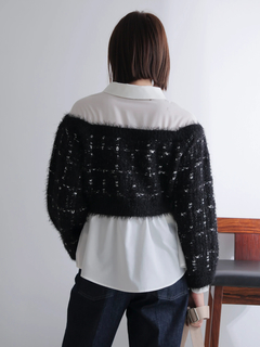 LADYMADE(レディメイド) |シャツドッキングフェザーツイードニット