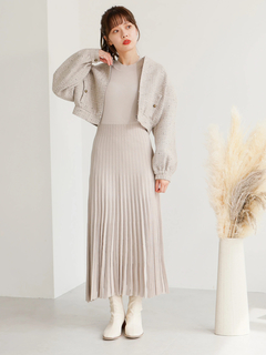 LADYMADE(レディメイド) |スリットスリーブプリーツニットワンピース