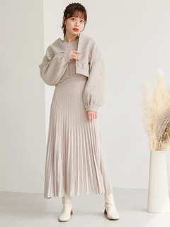 LADYMADE(レディメイド) |スリットスリーブプリーツニットワンピース