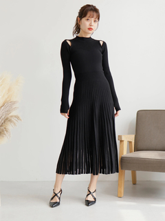 LADYMADE(レディメイド) |スリットスリーブプリーツニットワンピース