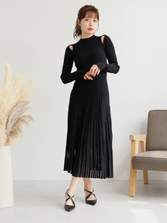 LADYMADE(レディメイド) |スリットスリーブプリーツニットワンピース