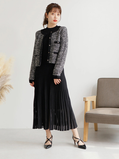 LADYMADE(レディメイド) |スリットスリーブプリーツニットワンピース