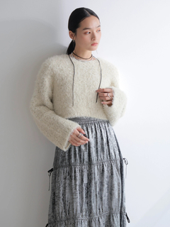 LADYMADE(レディメイド) |ラメフェザーショートニットカーディガン