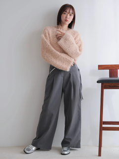 LADYMADE(レディメイド) |ラメフェザーショートニットカーディガン