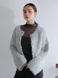 LADYMADE(レディメイド) |ラメフェザーショートニットカーディガン