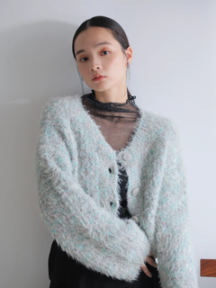 LADYMADE(レディメイド) |ラメフェザーショートニットカーディガン