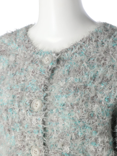 LADYMADE(レディメイド) |ラメフェザーショートニットカーディガン