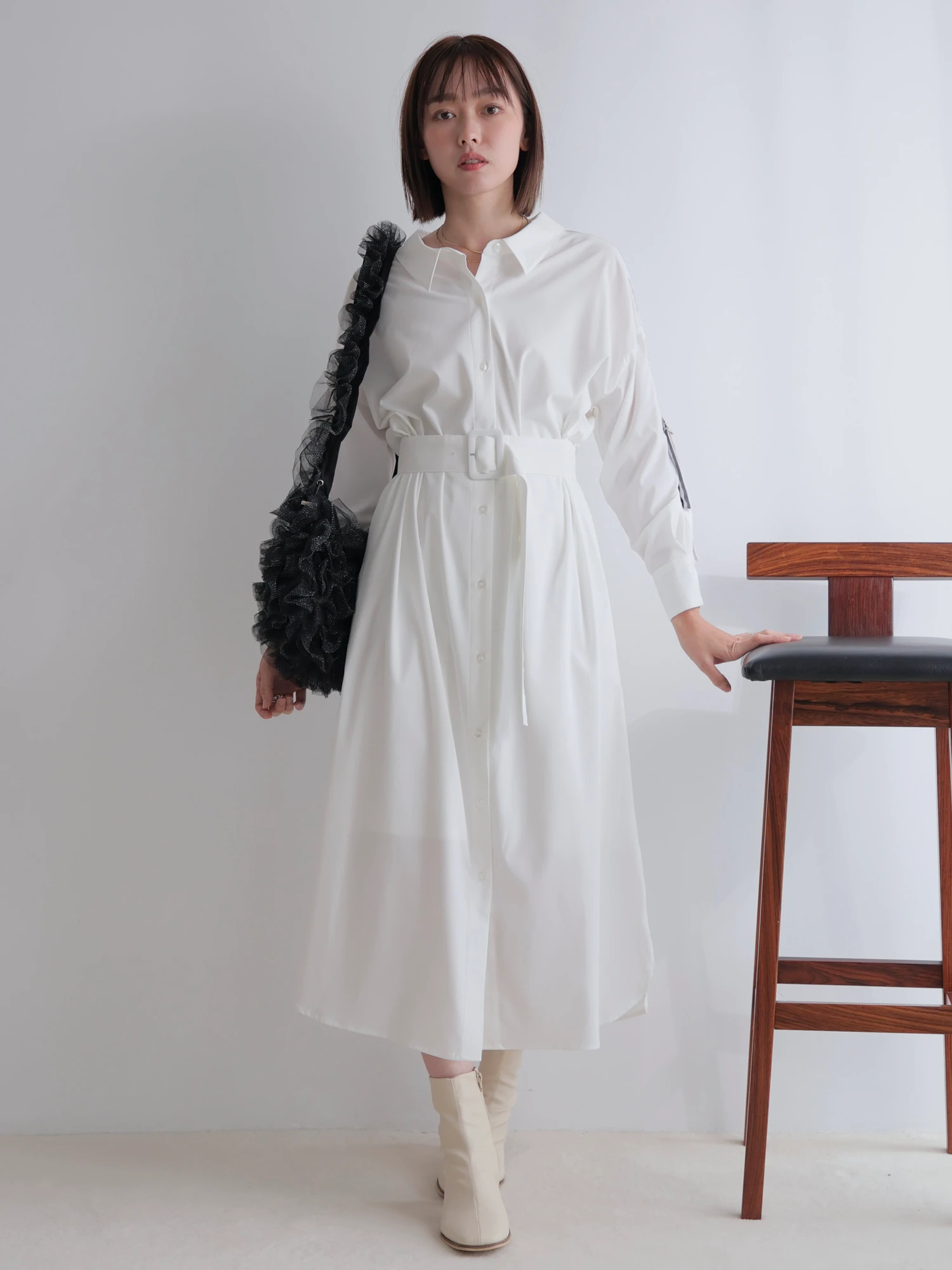 ホワイト＆ブラック ロングシャツワンピース 楽天市場】レディース ロング Tシャツワンピース 丸首 半袖 夏