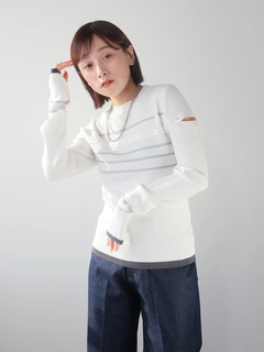 LADYMADE(レディメイド) |オープンスリーブボーダーニット