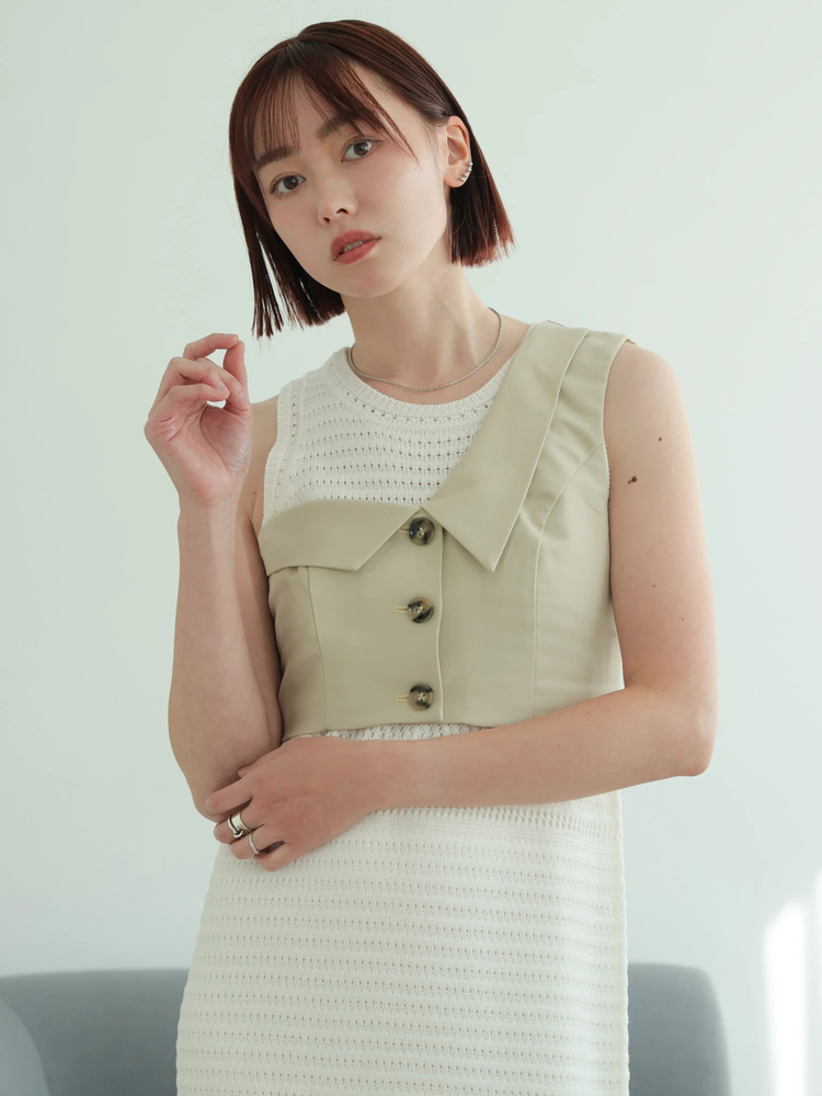 LADYMADE(レディメイド) |アシンメトリーカラーワンショルビスチェ