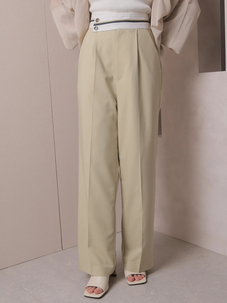 LADYMADE(レディメイド) |バイカラーウエストレイヤードパンツ