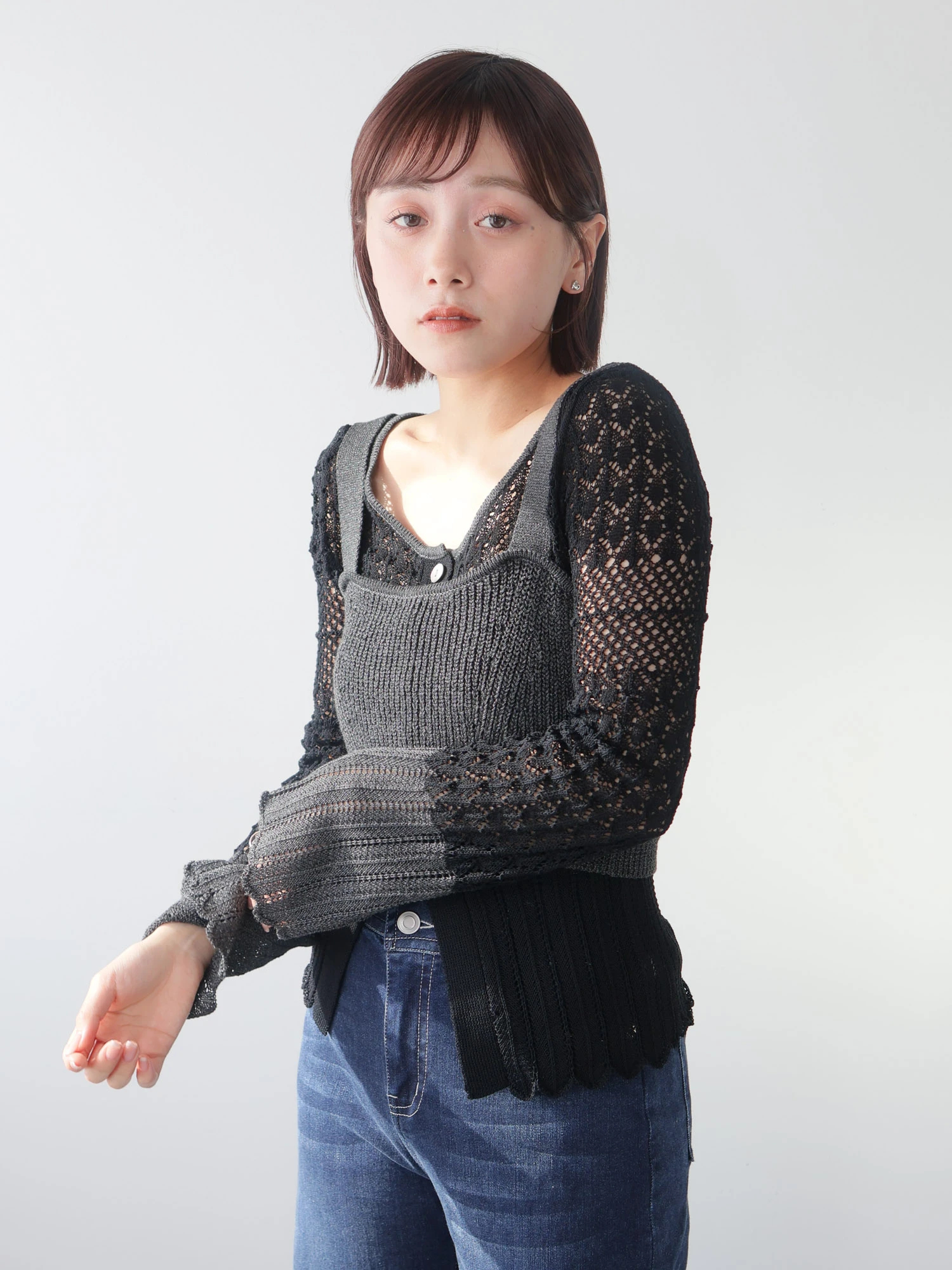 【ドゥーズィエムクラス】カシミア　カーディガンビスチェ　セット ドゥーズィエムクラス】カシミア カーディガンビスチェ セット