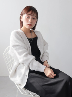 LADYMADE(レディメイド) |バイカラーラメニットカーディガン