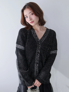 LADYMADE(レディメイド) |バイカラーラメニットカーディガン