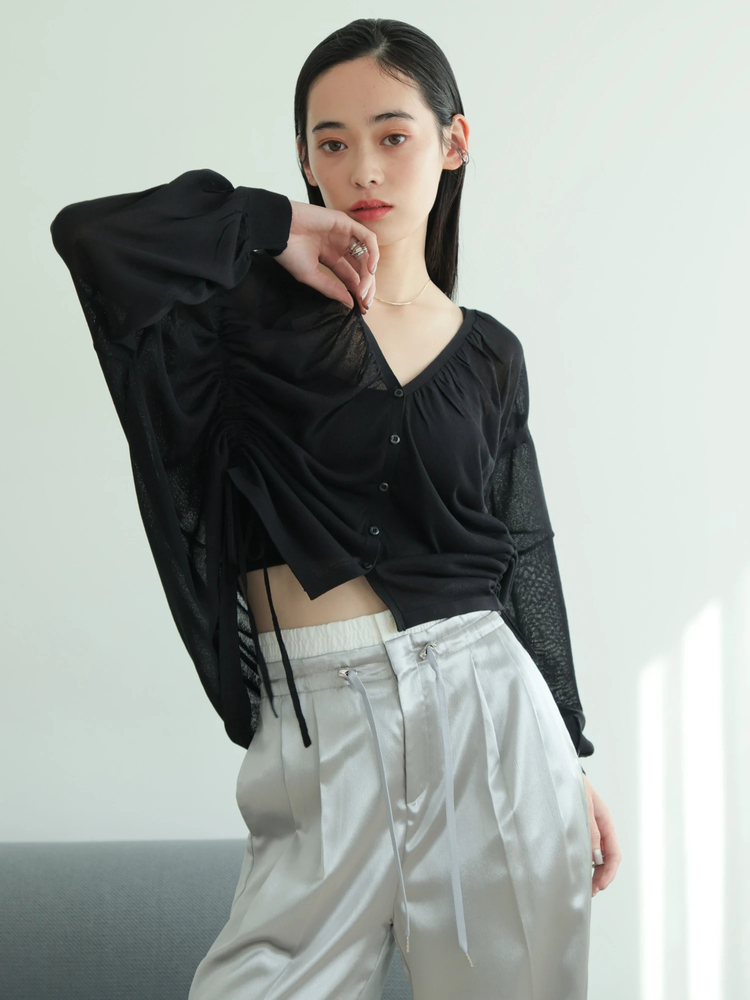 LADYMADE(レディメイド) |シャーリングシアーニットカーディガン