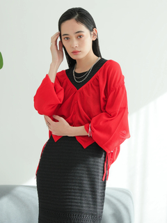 LADYMADE(レディメイド) |シャーリングシアーニットカーディガン