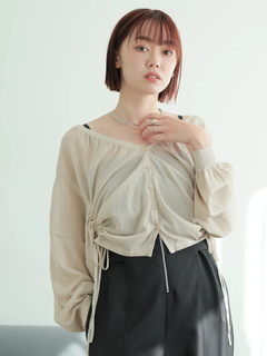 LADYMADE(レディメイド) |シャーリングシアーニットカーディガン