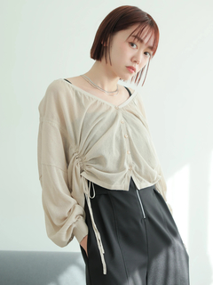 LADYMADE(レディメイド) |シャーリングシアーニットカーディガン